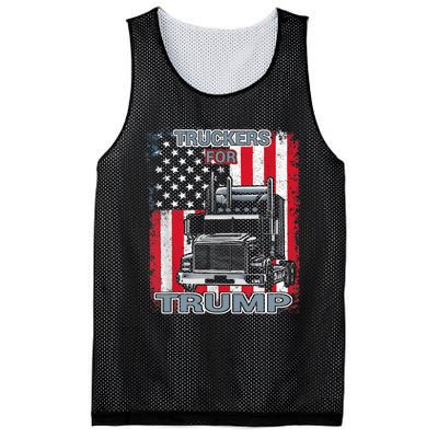 Truckers For Trump American Flag Trump 2024 Vintage Mesh Reversible Basketball Jersey Tank