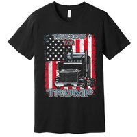 Truckers For Trump American Flag Trump 2024 Vintage Premium T-Shirt