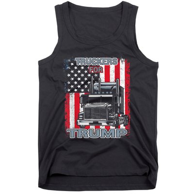 Truckers For Trump American Flag Trump 2024 Vintage Tank Top