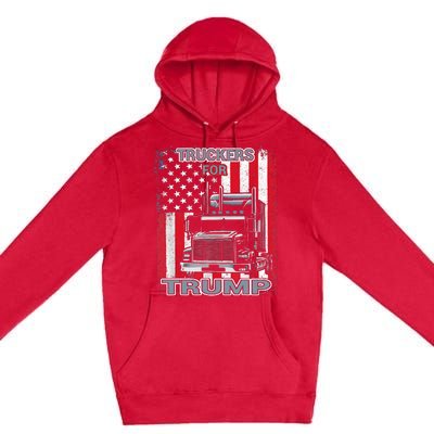 Truckers For Trump American Flag Trump 2024 Vintage Premium Pullover Hoodie