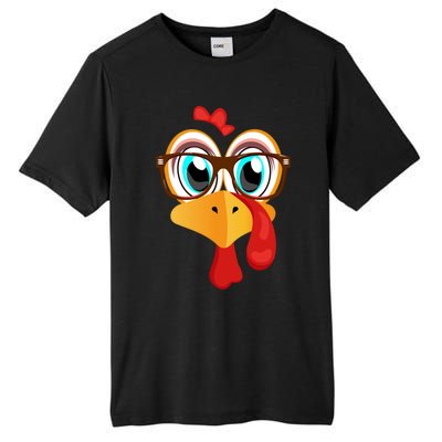 Turkey Face Thanksgiving Family Matching Costume Meaningful Gift Tall Fusion ChromaSoft Performance T-Shirt