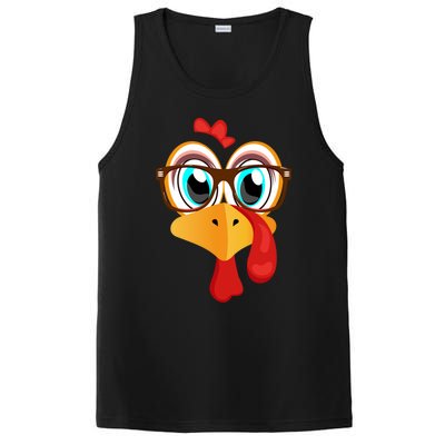 Turkey Face Thanksgiving Family Matching Costume Meaningful Gift PosiCharge Competitor Tank