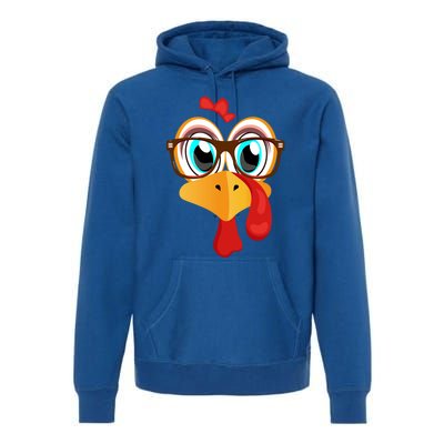 Turkey Face Thanksgiving Family Matching Costume Meaningful Gift Premium Hoodie