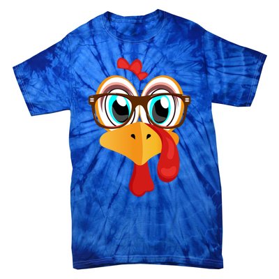 Turkey Face Thanksgiving Family Matching Costume Meaningful Gift Tie-Dye T-Shirt