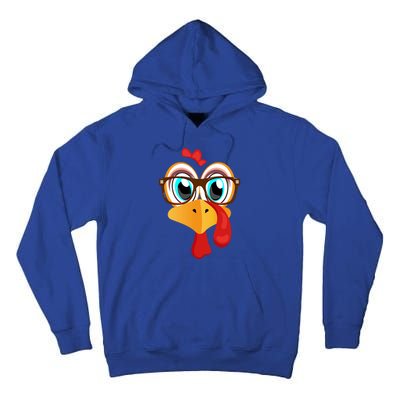 Turkey Face Thanksgiving Family Matching Costume Meaningful Gift Tall Hoodie