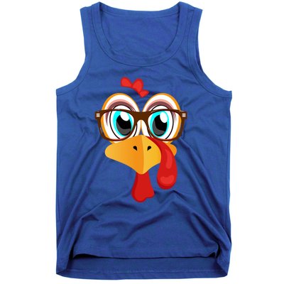 Turkey Face Thanksgiving Family Matching Costume Meaningful Gift Tank Top