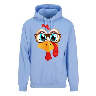 Turkey Face Thanksgiving Family Matching Costume Meaningful Gift Unisex Surf Hoodie