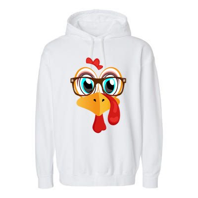 Turkey Face Thanksgiving Family Matching Costume Meaningful Gift Garment-Dyed Fleece Hoodie