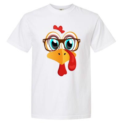 Turkey Face Thanksgiving Family Matching Costume Meaningful Gift Garment-Dyed Heavyweight T-Shirt