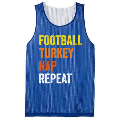 Thanksgiving Football Turkey Nap Repeat Funny Gift Mesh Reversible Basketball Jersey Tank