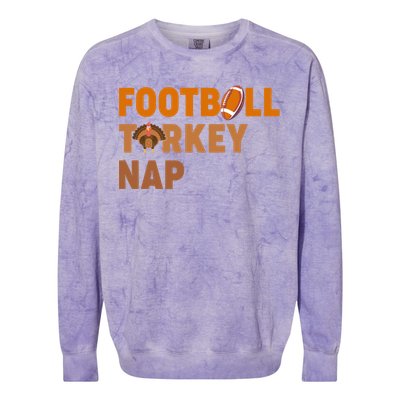 Thanksgiving Football Turkey Nap Gift Colorblast Crewneck Sweatshirt