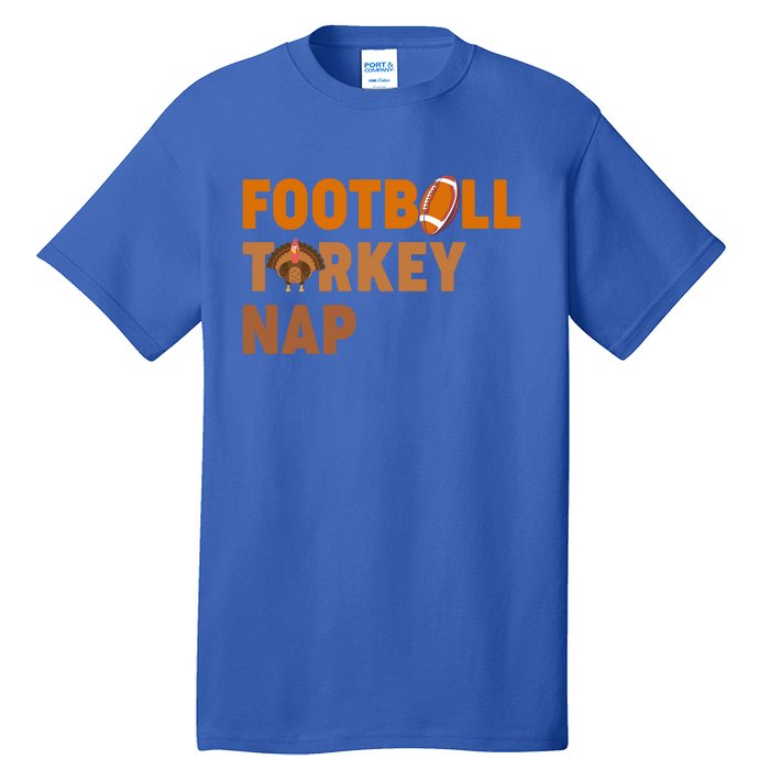 Thanksgiving Football Turkey Nap Gift Tall T-Shirt