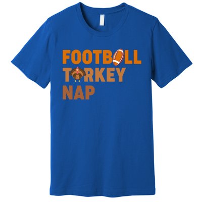 Thanksgiving Football Turkey Nap Gift Premium T-Shirt