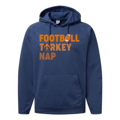 Thanksgiving Football Turkey Nap Gift Performance Fleece Hoodie