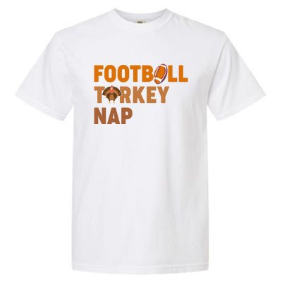 Thanksgiving Football Turkey Nap Gift Garment-Dyed Heavyweight T-Shirt