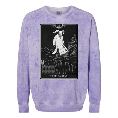 The Fool Tarot Card Devil Colorblast Crewneck Sweatshirt