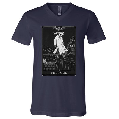 The Fool Tarot Card Devil V-Neck T-Shirt