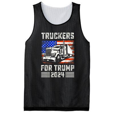 Truckers For Trump American Flag Funny Trump 2024 Vintage Gift Mesh Reversible Basketball Jersey Tank