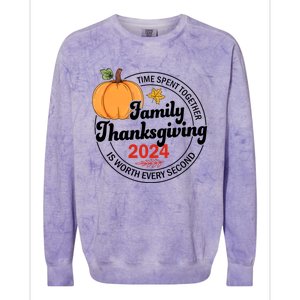 Turkey Family Thanksgiving 2024 Team Squad Matching Great Gift Colorblast Crewneck Sweatshirt