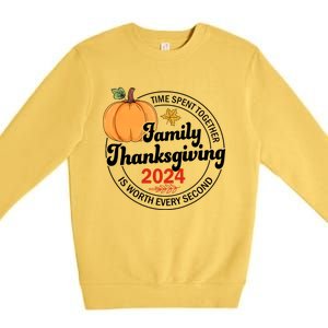 Turkey Family Thanksgiving 2024 Team Squad Matching Great Gift Premium Crewneck Sweatshirt