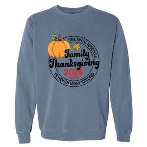 Turkey Family Thanksgiving 2024 Team Squad Matching Great Gift Garment-Dyed Sweatshirt