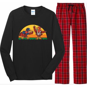 Thanksgiving Football Turkey Player Fan Thanksgiving Sports Gift Long Sleeve Pajama Set