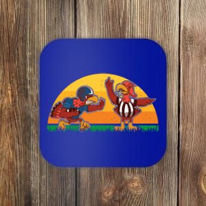 Thanksgiving Football Turkey Player Fan Thanksgiving Sports Gift Coaster