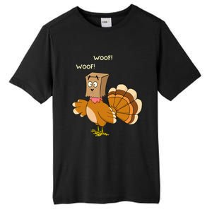 Thanksgiving Funny Turkey Fake Dog WOOF Happy Thanksgiving Tall Fusion ChromaSoft Performance T-Shirt