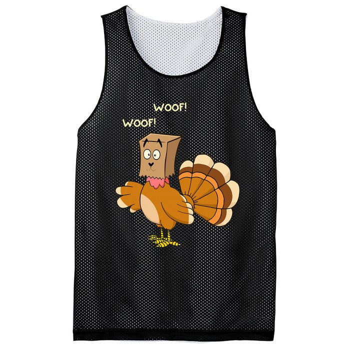 Thanksgiving Funny Turkey Fake Dog WOOF Happy Thanksgiving Mesh Reversible Basketball Jersey Tank