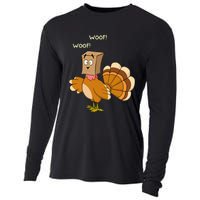 Thanksgiving Funny Turkey Fake Dog WOOF Happy Thanksgiving Cooling Performance Long Sleeve Crew