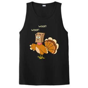 Thanksgiving Funny Turkey Fake Dog WOOF Happy Thanksgiving PosiCharge Competitor Tank