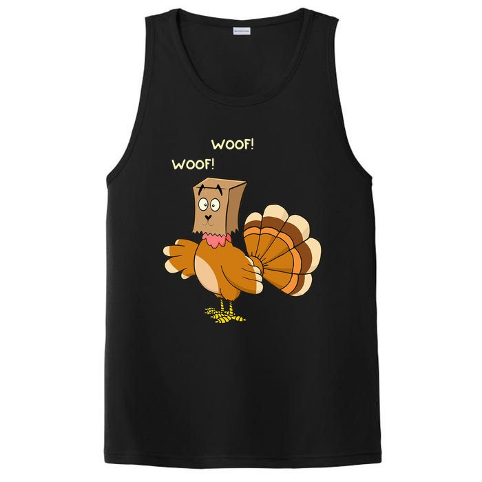 Thanksgiving Funny Turkey Fake Dog WOOF Happy Thanksgiving PosiCharge Competitor Tank