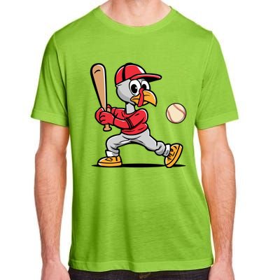 Thanksgiving Funny Turkey Playing Baseball Swing Meaningful Gift Adult ChromaSoft Performance T-Shirt