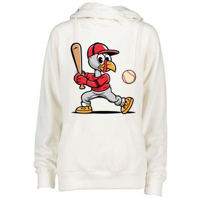 Thanksgiving Funny Turkey Playing Baseball Swing Meaningful Gift Womens Funnel Neck Pullover Hood