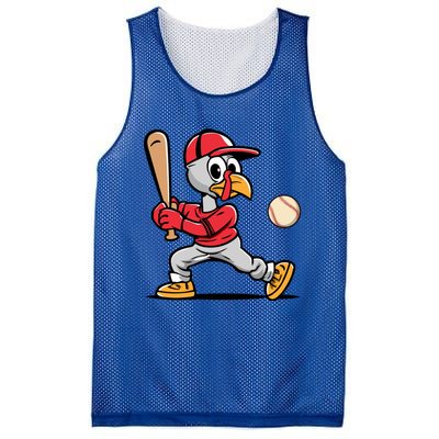 Thanksgiving Funny Turkey Playing Baseball Swing Meaningful Gift Mesh Reversible Basketball Jersey Tank