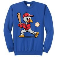 Thanksgiving Funny Turkey Playing Baseball Swing Meaningful Gift Tall Sweatshirt