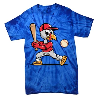 Thanksgiving Funny Turkey Playing Baseball Swing Meaningful Gift Tie-Dye T-Shirt