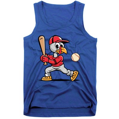 Thanksgiving Funny Turkey Playing Baseball Swing Meaningful Gift Tank Top