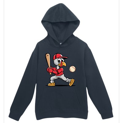 Thanksgiving Funny Turkey Playing Baseball Swing Meaningful Gift Urban Pullover Hoodie