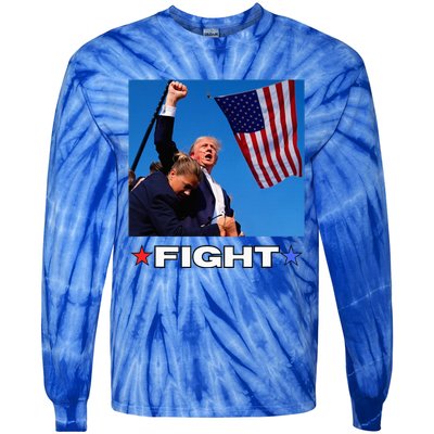 Trump Fight Tie-Dye Long Sleeve Shirt