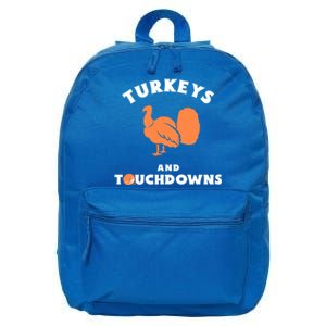 Thanksgiving Football Turkeys And Touchdowns Great Gift 16 in Basic Backpack