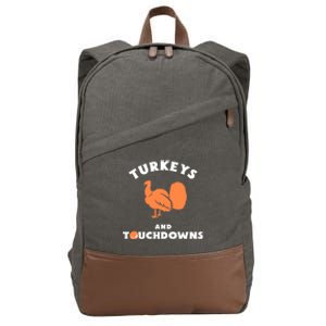 Thanksgiving Football Turkeys And Touchdowns Great Gift Cotton Canvas Backpack