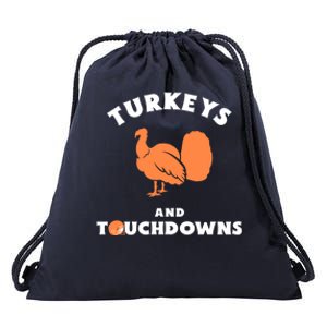 Thanksgiving Football Turkeys And Touchdowns Great Gift Drawstring Bag