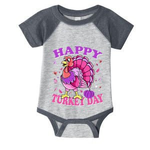 Thanksgiving Female Turkey Happy Turkey Day Infant Baby Jersey Bodysuit