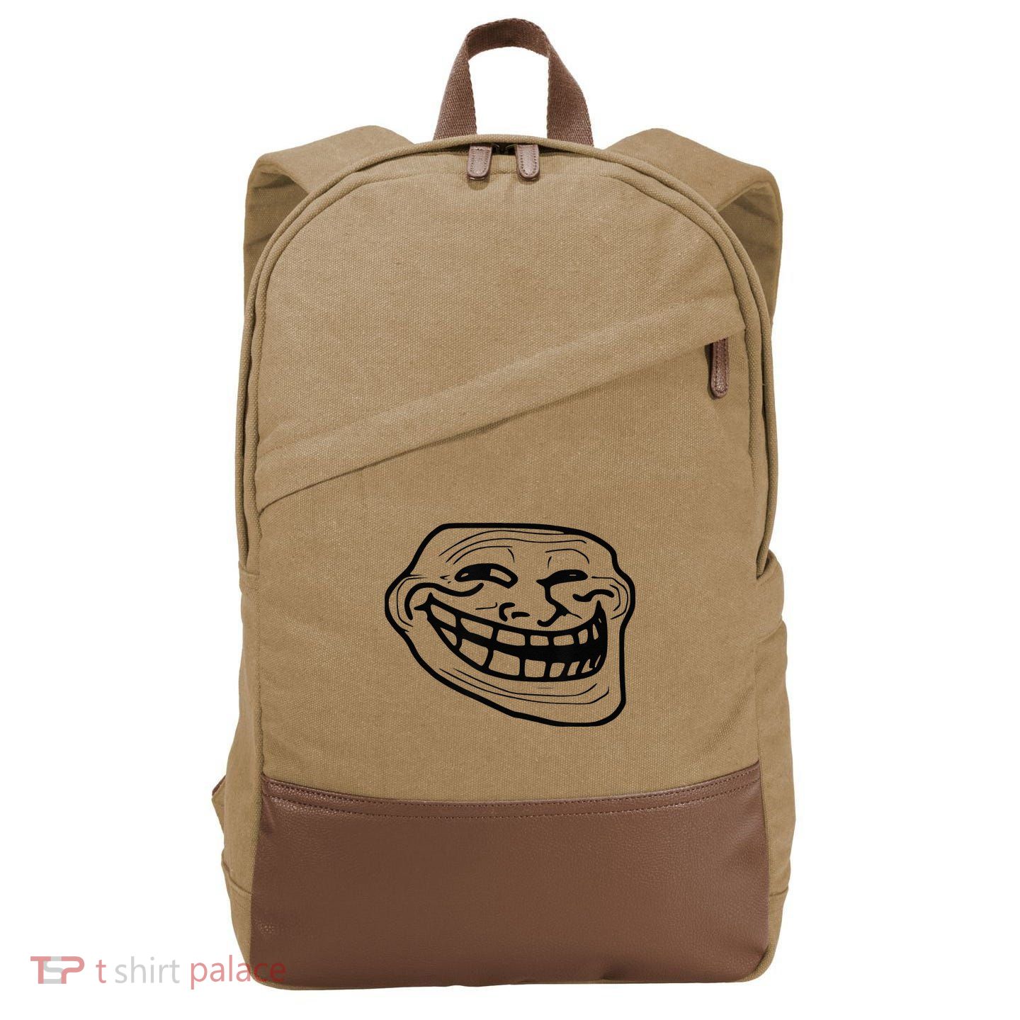 Troll Face Cotton Canvas Backpack