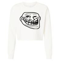 Troll Face Cropped Pullover Crew