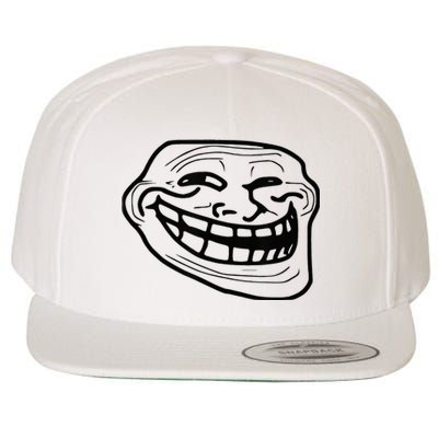 Troll Face Wool Snapback Cap