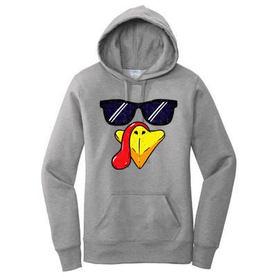 Turkey Face Thanksgiving Day Pilgrim Trot Costume Women's Pullover Hoodie