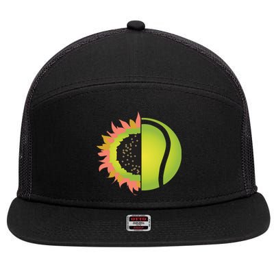 Tennis Flower 7 Panel Mesh Trucker Snapback Hat