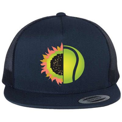 Tennis Flower Flat Bill Trucker Hat